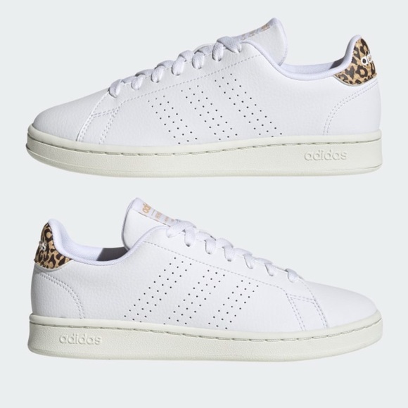 adidas Shoes - Adidas NWT Advantage shoes white & leopard print women’s 8